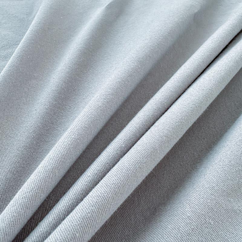 Autumn/Winter Thick Solid Color Cotton Flannel Fitted Sheet & Dust Cover