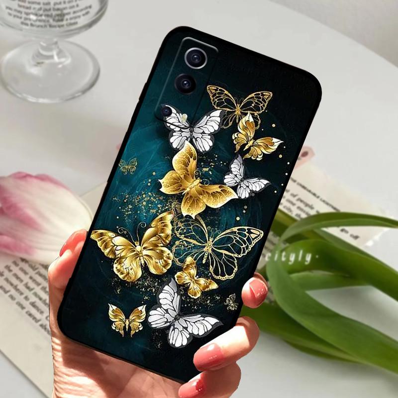 For vivo Y72 5G Case V2041 Silicone Shockproof Soft TPU Phone Cover For VIVO Y52 5G funda V2053 Capa Cartoon Painted Coque
