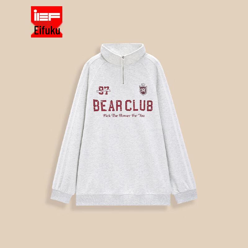 IEF American Retro Stand-Up Collar Loose Sweatshirt One Size