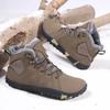 Winter Warm Wide Toe Barefoot Men Snow Boots Comfortable Casual Sneakers Outdoor Cotton Boots Breathable Walking Hiking Shoes
