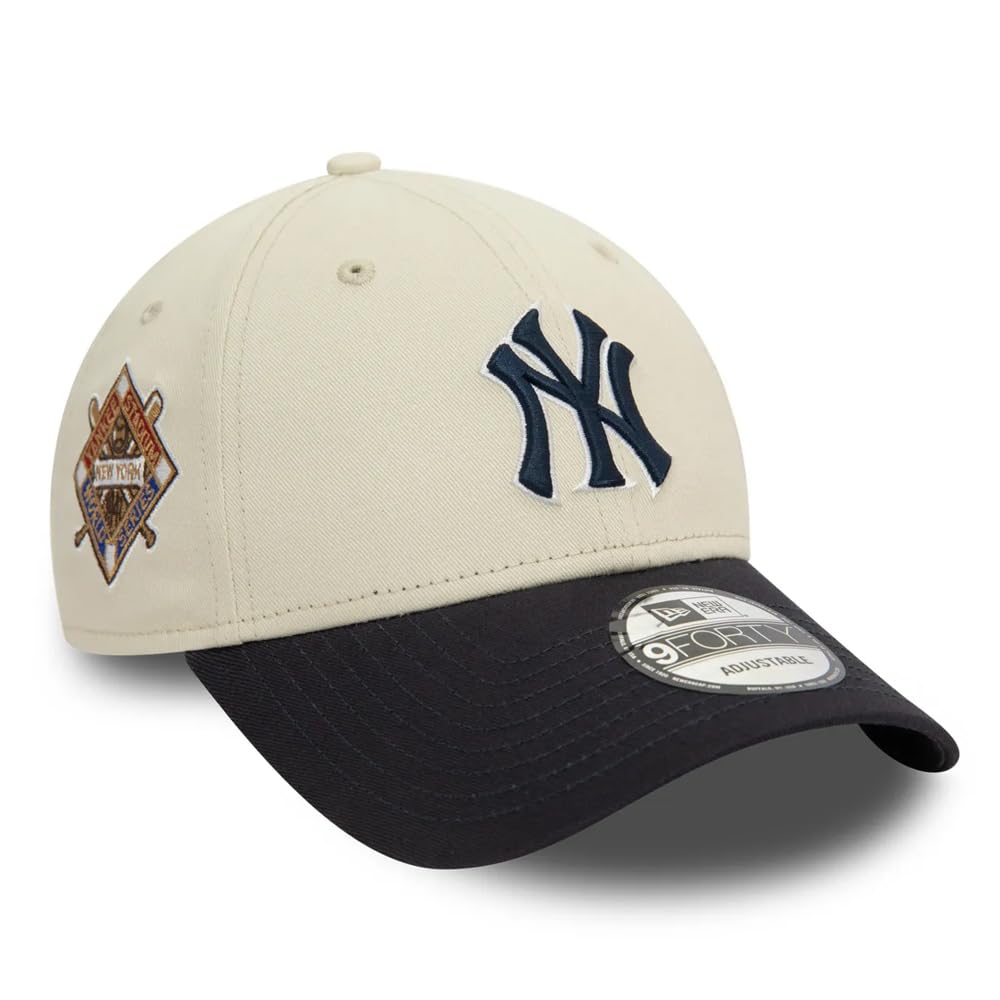 

New Era 9FORTY Logo Baseball Cap (Free Size, NY-Cream/Navy (World Series)) [Used]