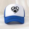 Paw Print Heart Graphic Trucker Hat Breathable Mesh Back Casual Adjustable Snapback Cap for Adults
