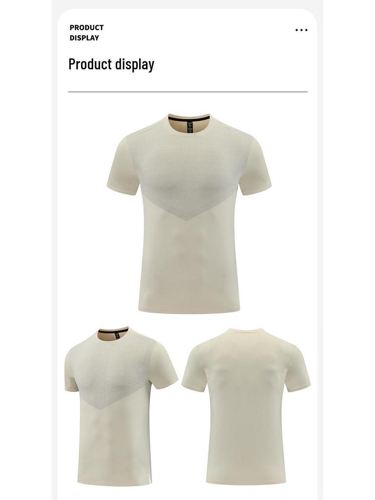 Men's Quick-Dry Sports Hiking Tee: Sweat-Wicking, Crew Neck, Short Sleeve, Digital Print Fitness Top