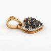 925 Sterling Silver Gold Plated Blue Sapphire Pendant Round Handmade Fine Jewelry Gift for Her