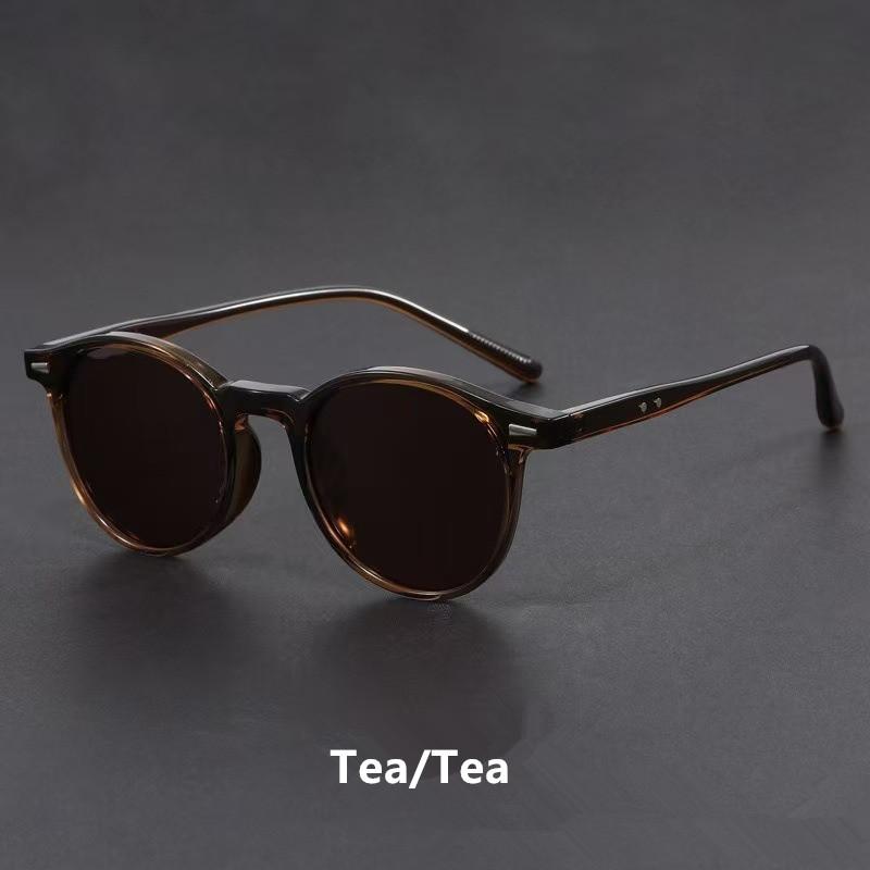 Fashion Sunglasses European and American Rivet Round Frame Korean Version Glasses Retro Square Sunglasses UV Protection