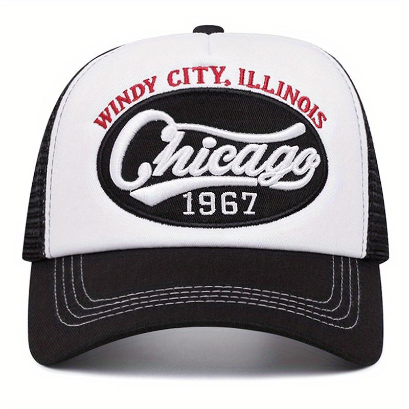 Vintage Chicago 1967 Trucker Hat Mesh Back Baseball Cap for Men Women Outdoor Sports Adjustable Snapback Dad Hat