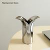 Electroplated Silver Ceramic Vase Irregular Flower Arrangement Ornament Modern High-end Silver Vases Home Decor Vases