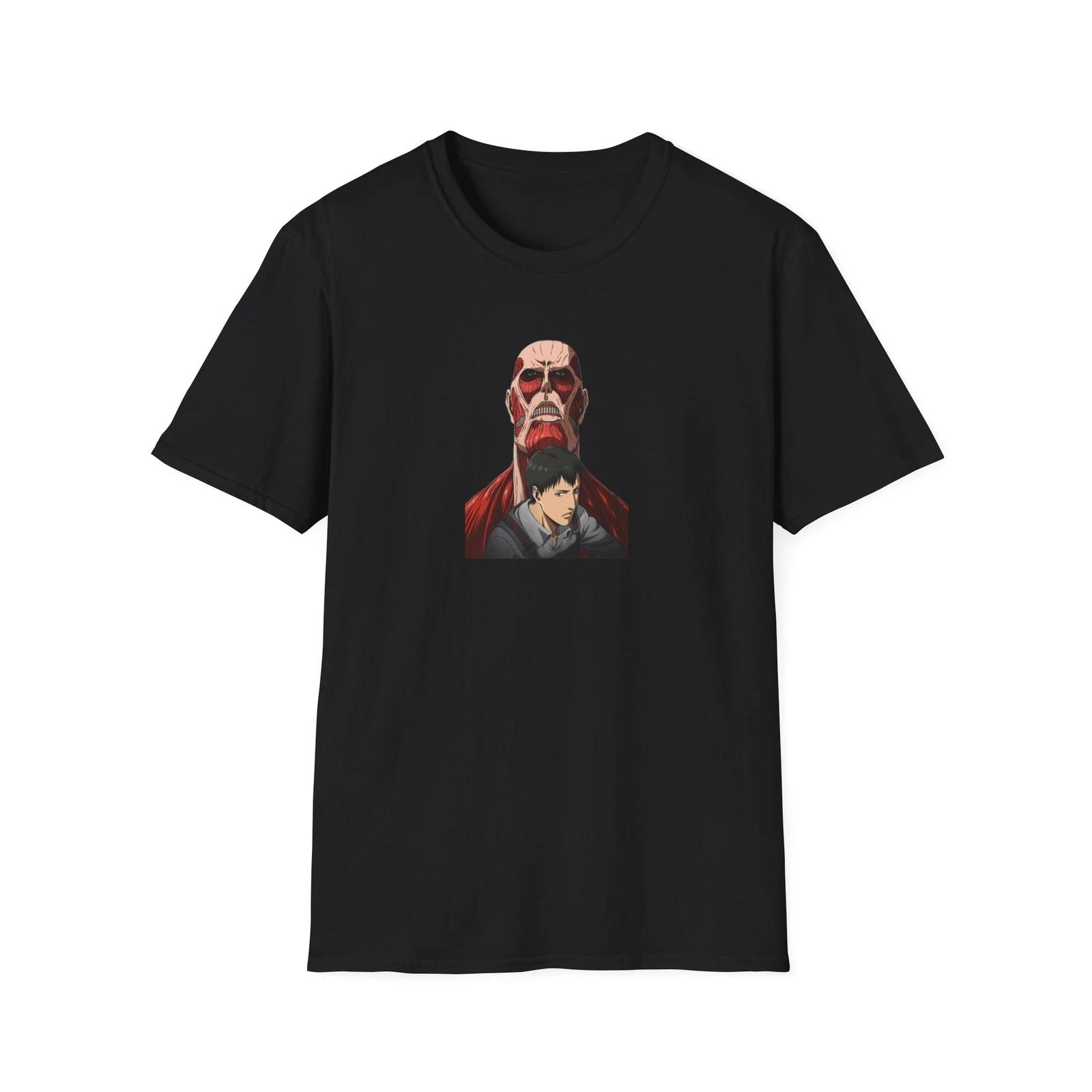 Unisex JL Anime T-Shirt Softstyle Front and Back- Berthold - Colossal Titan 120