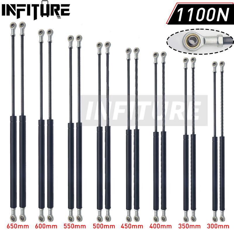 2pcs 300/350/400/450/500/550/600mm 1100N Car Gas Struts Spring Shocks Lift Supports RV Windows Storage Damper Camper Back Window 300mm 1100N