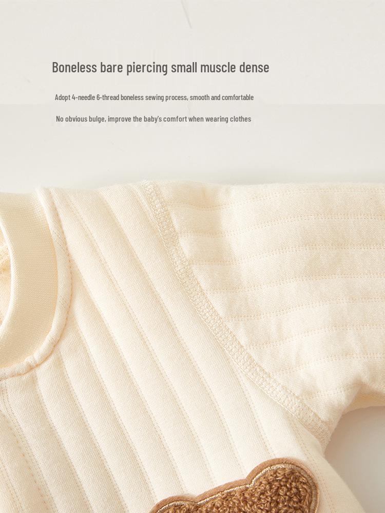Infant Cotton Long-Sleeved Romper: Warm, Soft, Boneless Suit for Spring, Autumn, and Winter