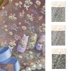 Daisies Sunflower Wildflowers Spring Embossed Nail Stickers Waterproof Gold and Silver 3D Nail Art Decals Self-adhesive