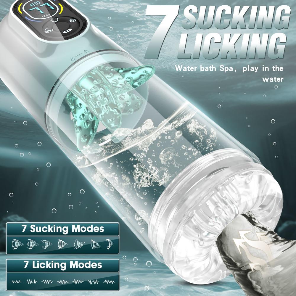 Automatic Male Masturbator - 7 Pleasure Modes (Sucking/Vibrating/Pumping) Rechargeable Penis Pump, Hands Free Adult Sex Toys