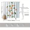 Elegant Pink Roses & Green Leaves Shower Curtain, Water Splash Design, Fade-Resistant Polyester,  Bath Decor