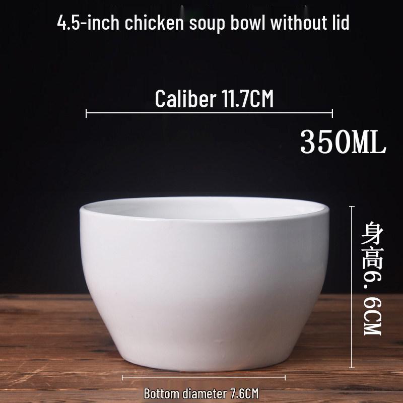 Pure White Ceramic Lidded Soup Tureen and Double Boiler for Cantonese Chicken Pot and Bird s Nest Dessert.