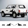 4PCS Car Door Side Stickers For Lada Niva 4x4 Tuning Accessories Off Road Mountain Graphics Styling Vinyl Film Decals Decoration