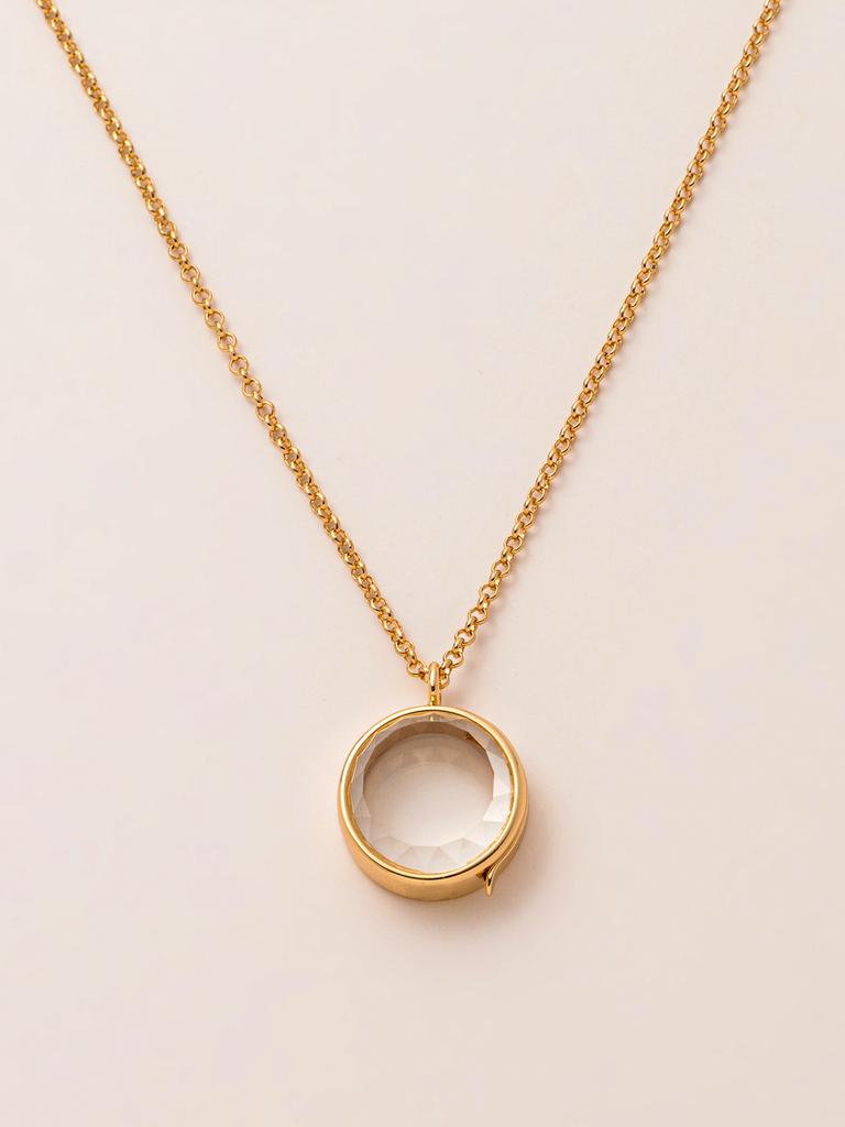 Vintage personality box pendant necklace with adjustable design, transparent box, collarbone chain, gold-plated