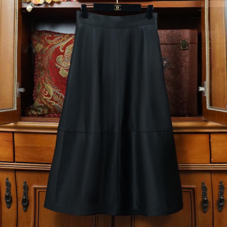 Hepburn Style Elegant Luster Fabric Flared Midi Flower Bud Skirt