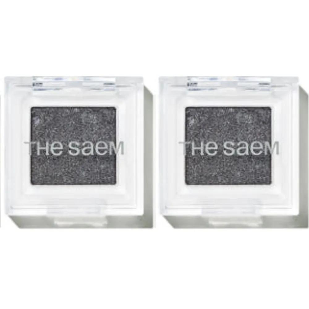 The Saem Single Swatch Shadow Box GR01 Cool Dusty x2