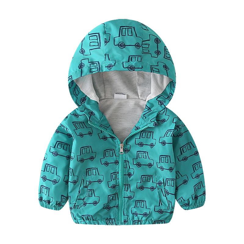Spring and Autumn children's clothing, wind boys full of dinosaur coats, cartoon windproof jacket