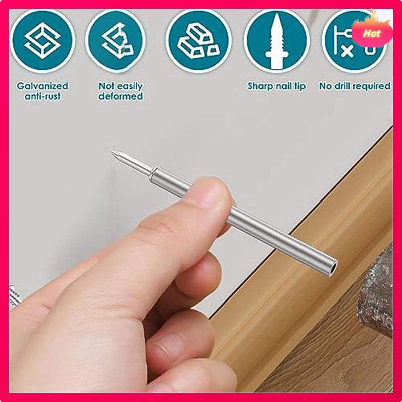 400 stk dobbelthodet listespiker sømløse spiker, rustsikre sporløse listespikersett med 4 stenger, med spiker