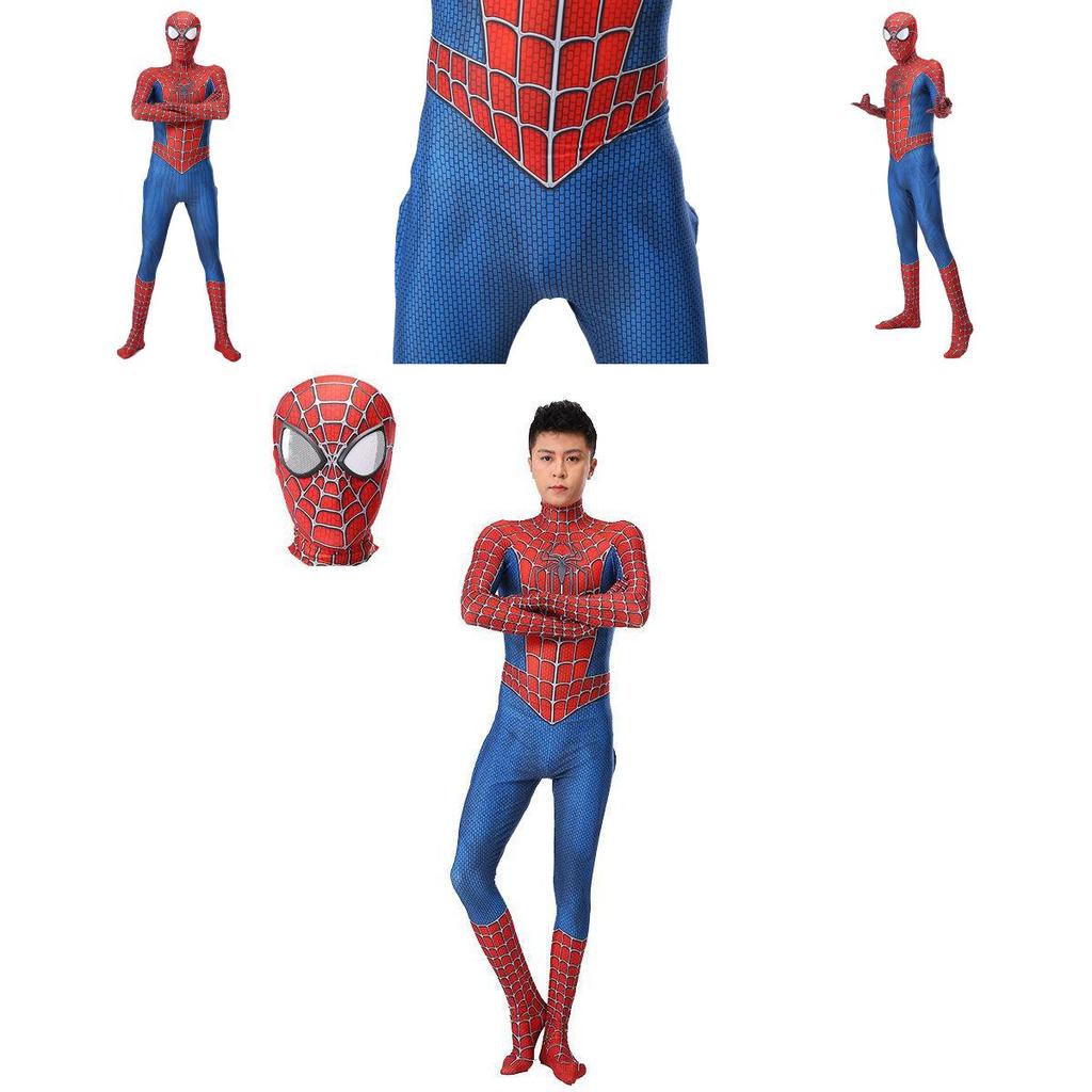 Tuta Zentai di Alta Qualità di Spiderman Raimi Con Cerniera Posteriore Nascosta e Occhi Trasparenti