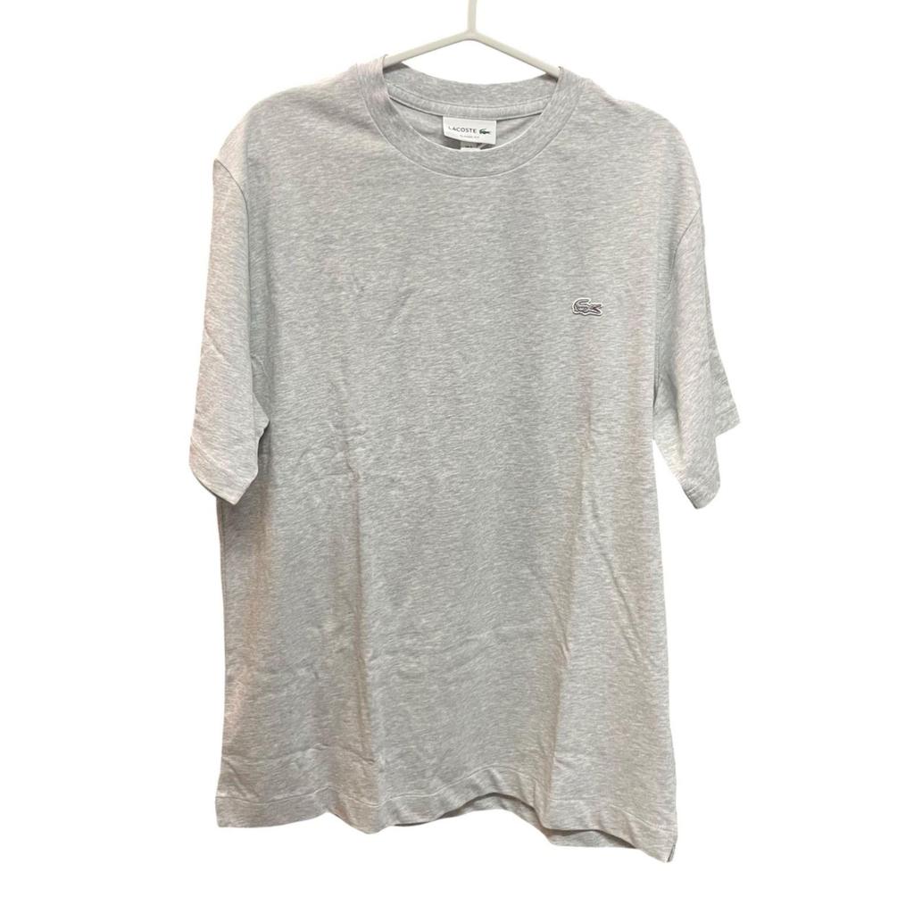 Used [New and unused] [Box/with tags] LACOSTE Outline Clock Crew Neck T-Shirt Heavy Weight Short Sleeve T-Shirt TH5582-99 Gray CCA / Silver Gray 100%