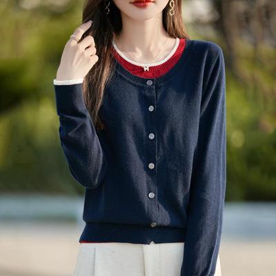 Dámsky kašmírový kardigan Qinghe kašmír 50% vlna 50% hodváb Dámsky jesenný a zimný kašmírový kardigán mäkký a hrejivý