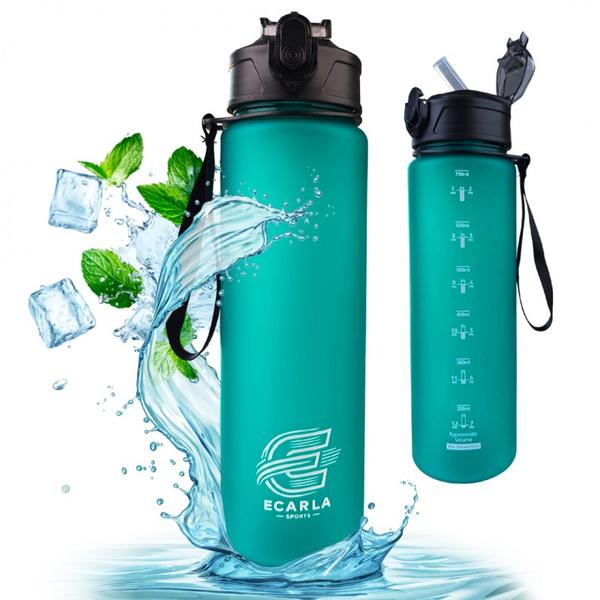 Ecarla Sports Bidon Butelka Na Wodę 750Ml Matowy Turkus Bd50