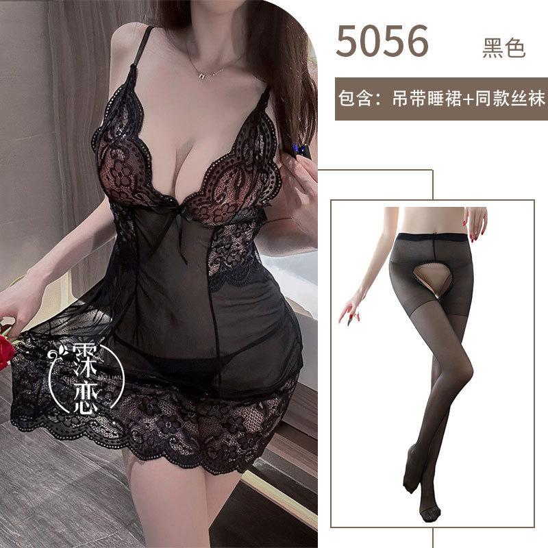 Sex Underwear Sexy Lace Sex Clothes Deep V Small Breasts Big Flirting Uniform Seduction Mesh