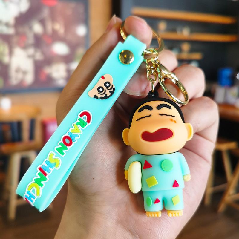 New Cartoon Cute Wax Shin-chan Disguise Keychain Pendant Doll Cute Key Ring Couple Cute Bag Accessories Pendant Car Key Chain
