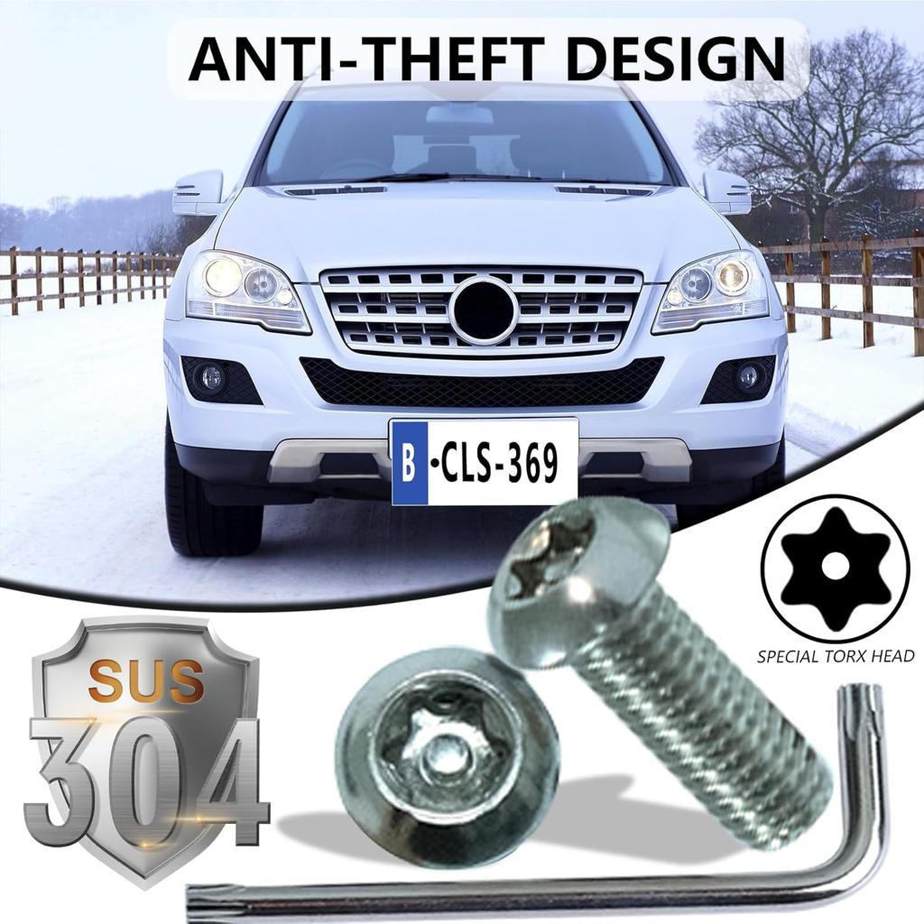 License Plate Covers, 2 Pack Clear Flat License Plate Cover, Unbreakable Novelty Front Rear Car Tag Frame Protector with Anti-Theft Screws, Chrome