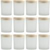 Glass Candle Containers, 200ml Candle Jar, Set of 4 or 12, with Holders, Molds, and Lids, Frosted Finish, for Aromatherapy Candles, Craft Supplies, St