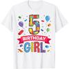 Kids 5 Year Old Building Blocks 5th Birthday Girl T-Shirt