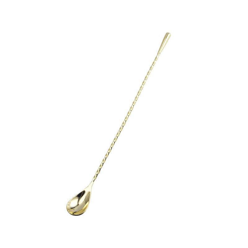 Spiral Pattern Long Handle Mixing Spoon Food Grade Stainless Steel Cocktail Scoop for Home Bar Bartender Drink Making