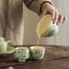 Hand-painted Kohiki Ceramic Orchid Butterfly Tea Cup