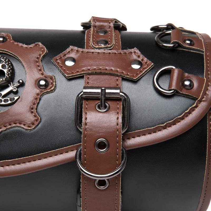 Motorcycle Saddlebag Front Handlebar Bag PU Leather Sissybar Storage Pouches Suitable for Tools&Essential, Daily Commute