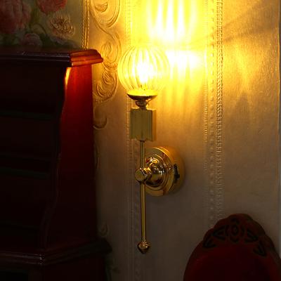 1:12 Miniaturní lampa Led pro panenky Skleněné stínidlo Nástěnná lampa Dekor