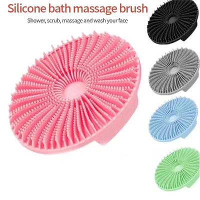 Silicone Body Scrubber Bath Brush Exfoliating Shower Massage Brush Handheld Back Scrub Exfoliator Skin Cleansing Bathing Tools