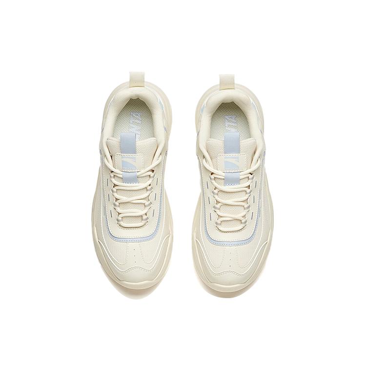 New Anta Life Collection Shock Absorbers Slip Resistant Abrasion Resistant Low top Chunky Sneakers Women's White Blue 92938862-12