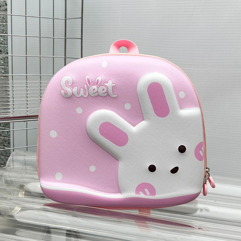

New cute little bunny eggshell bag girl foreign trendy outdoor clothes snack bag small class schoolbag рожевий