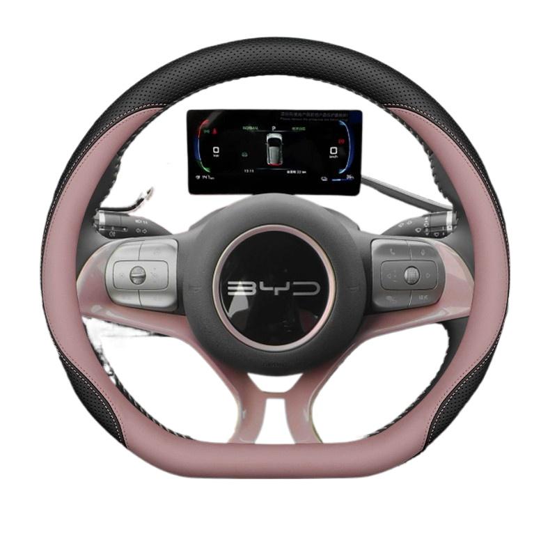 Leather Car Steering Wheel Cover for BYD Dolphin Mini Song Plus Pro Seagull King Yuan Up Sealion 7 Qin PTlus 2026 Accessories