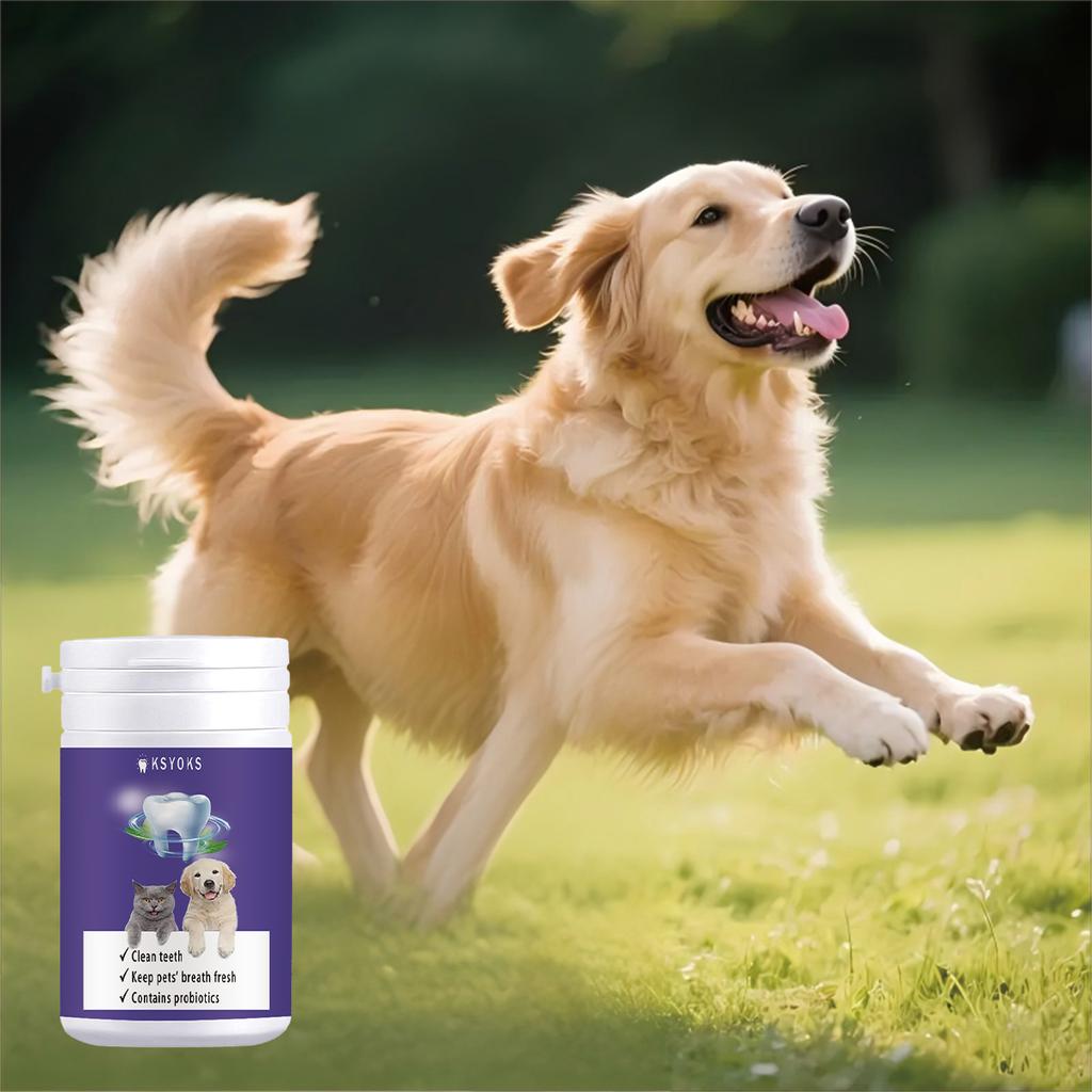 Fresh pet mouth in the morning, forming a gentle protective layer