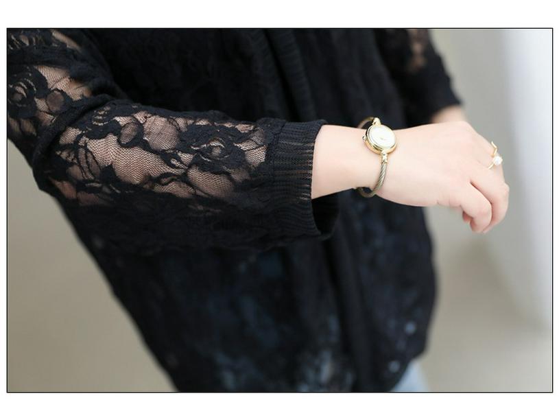 1905 Krajkový kardigan Letní top - Dámská plus size Černobílá opalovací šála Svrchní oděv