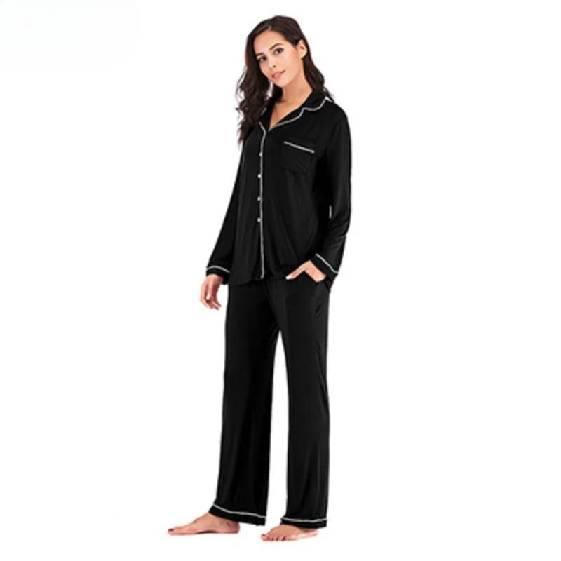 Primavera ed Estate Nuovo Set Pigiama da Donna in Modal Abbigliamento da Casa Pigiama di Alta Qualità Pigiama a Maniche Lunghe Set Due Pezzi