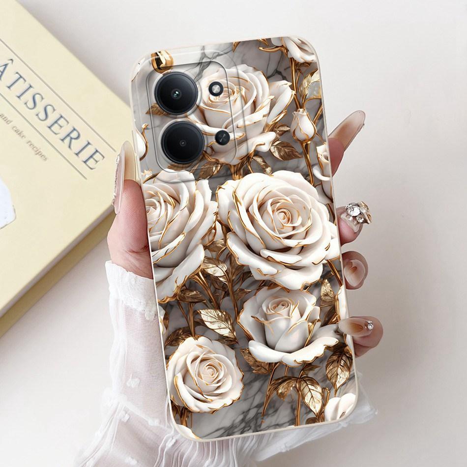 For Xiaomi Poco C85 4G Beautiful Bow Rose Painting Phone Case For Poco C85 C 85 4G Shockproof Soft Silicone Cases