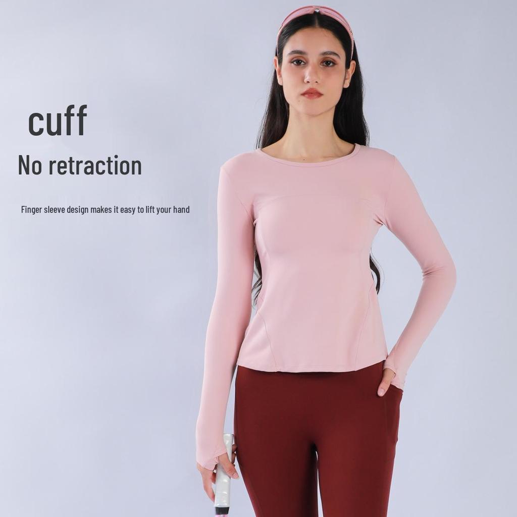 Women's Long Sleeve Yoga Top with Finger Loops - Back Slit Running & Fitness Apparel