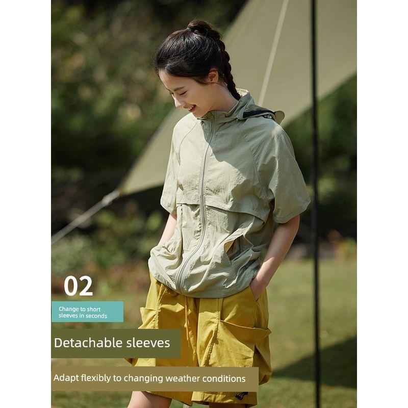 Outdoor Mountain Light UPF50 Detachable Brim Sun Protection Clothing Men Summer Fishing Outwear Export Wind Shield