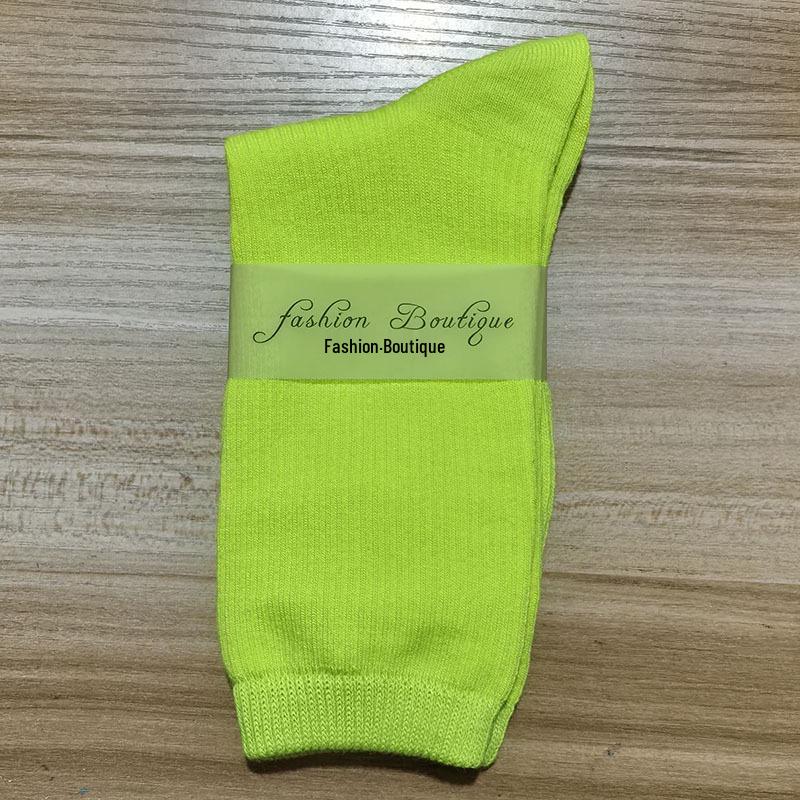 Women's 2025 Dopamine Dance Socks: Colorful, Scrunched Cotton Mid-Calf Socks for All Seasons