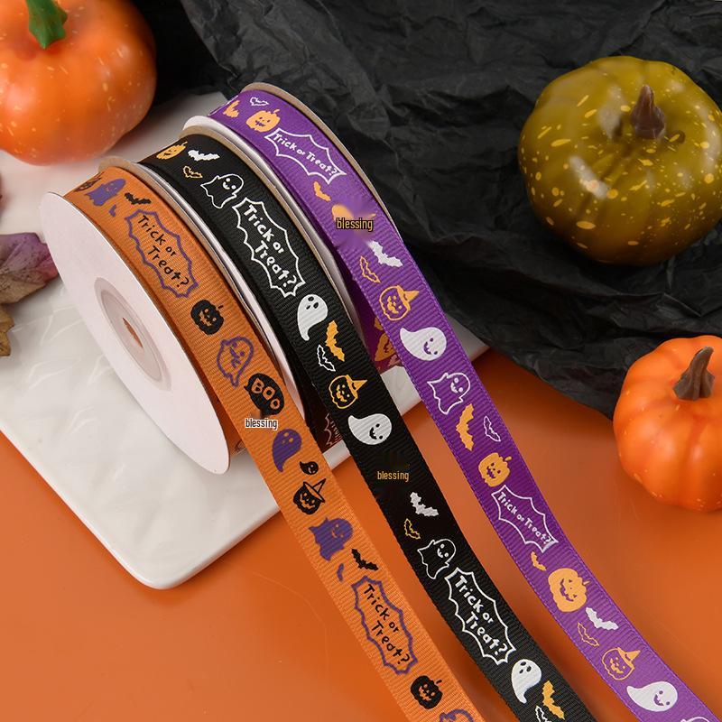 Halloween Satin Ribbon Set for Gift Wrapping, Hair Accessories & Decorations