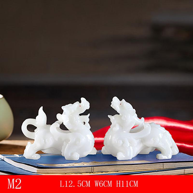 Feng Shui Šťastný Pixiu a Pi Yao Pryskyřičná Dekorace na Dveře, Domácí Řemesla, Dekorace do Obývacího Pokoje, Figurky Miniatury, Čínský Maskot
